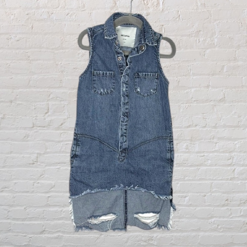 One Teaspoon Distressed Sleeveless Denim Dress